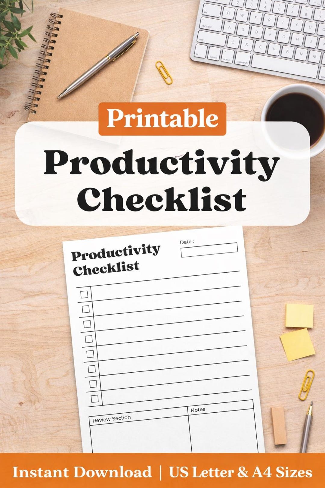 Printable Productivity Checklist | Daily To-do List Planner ...