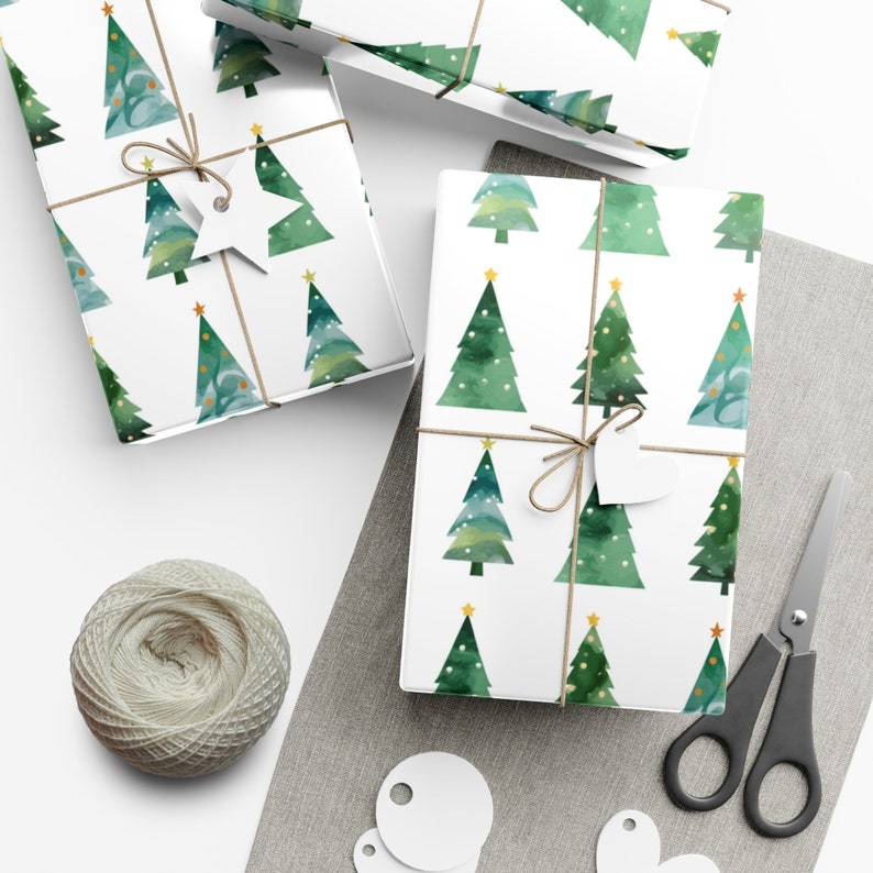 Christmas Tree Wrapping Paper, Christmas Wrapping Paper Etsy