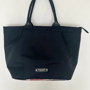 Blue Label Crestbridge Authentic Burberry Black Nylon Tote Bag