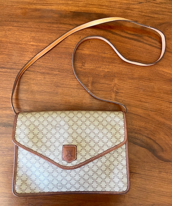 CELINE Macadam Monogram Vintage 2 Way Bag Crossbody and Clutch Etsy