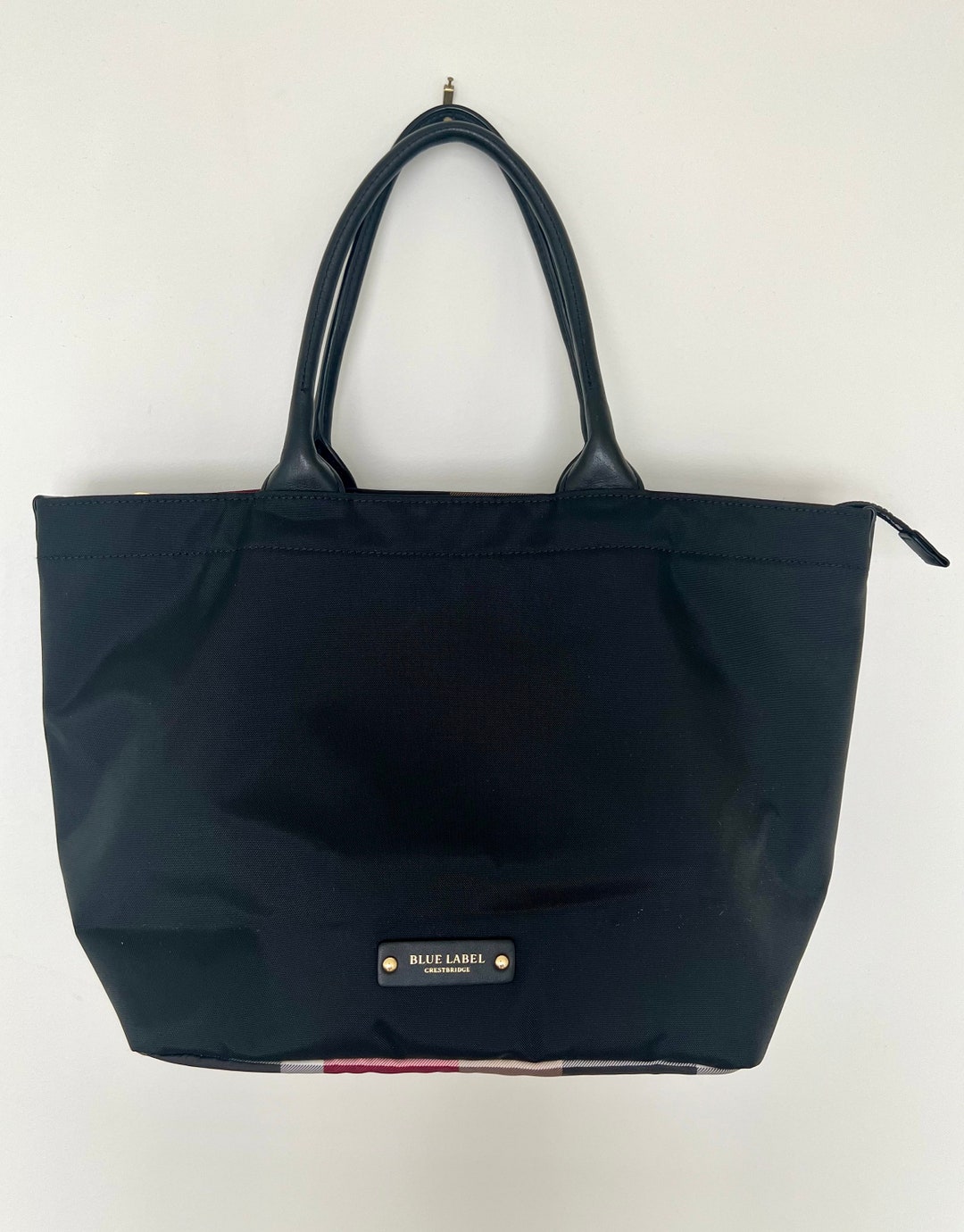 Blue Label Crestbridge Authentic Burberry Black Nylon Tote Bag Etsy