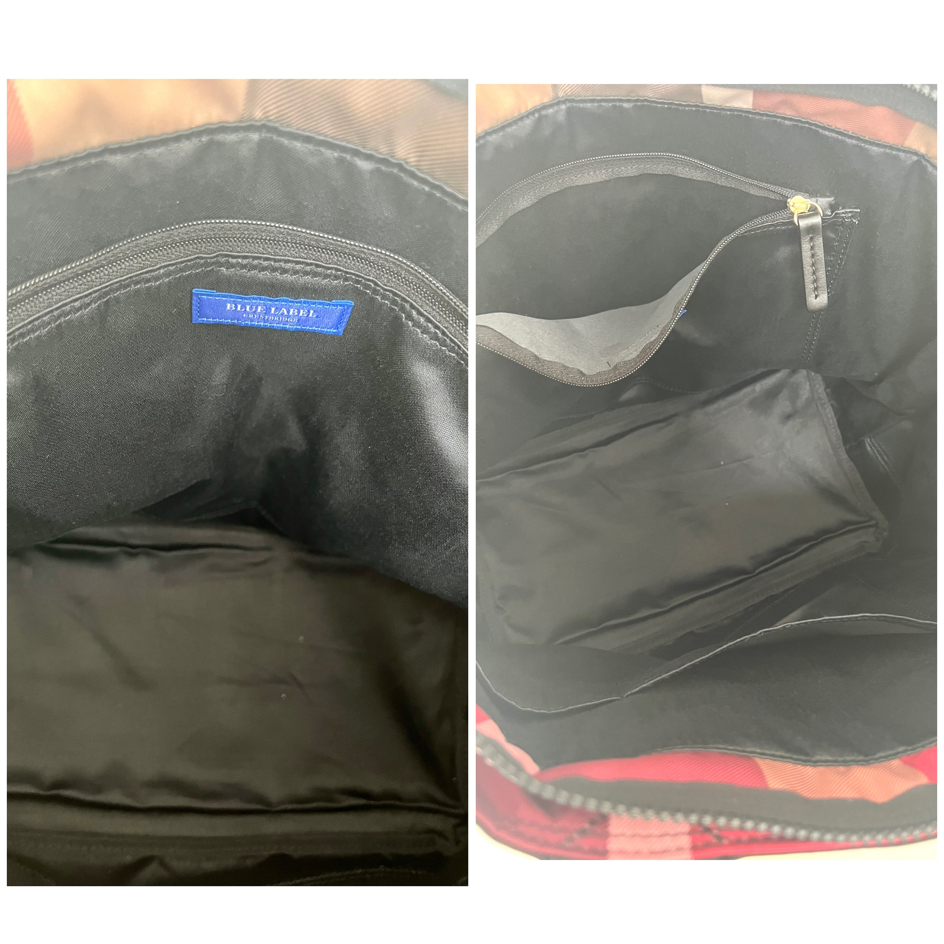 Blue Label Crestbridge Authentic Burberry Black Nylon Tote