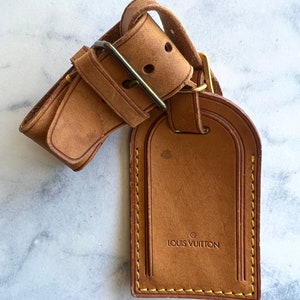 Luxury Vachetta Leather Luggage Tag With Clip Personalised 