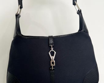GUCCI Jackie Shoulder Bag With Bamboo Handle Dustbag Black Womens