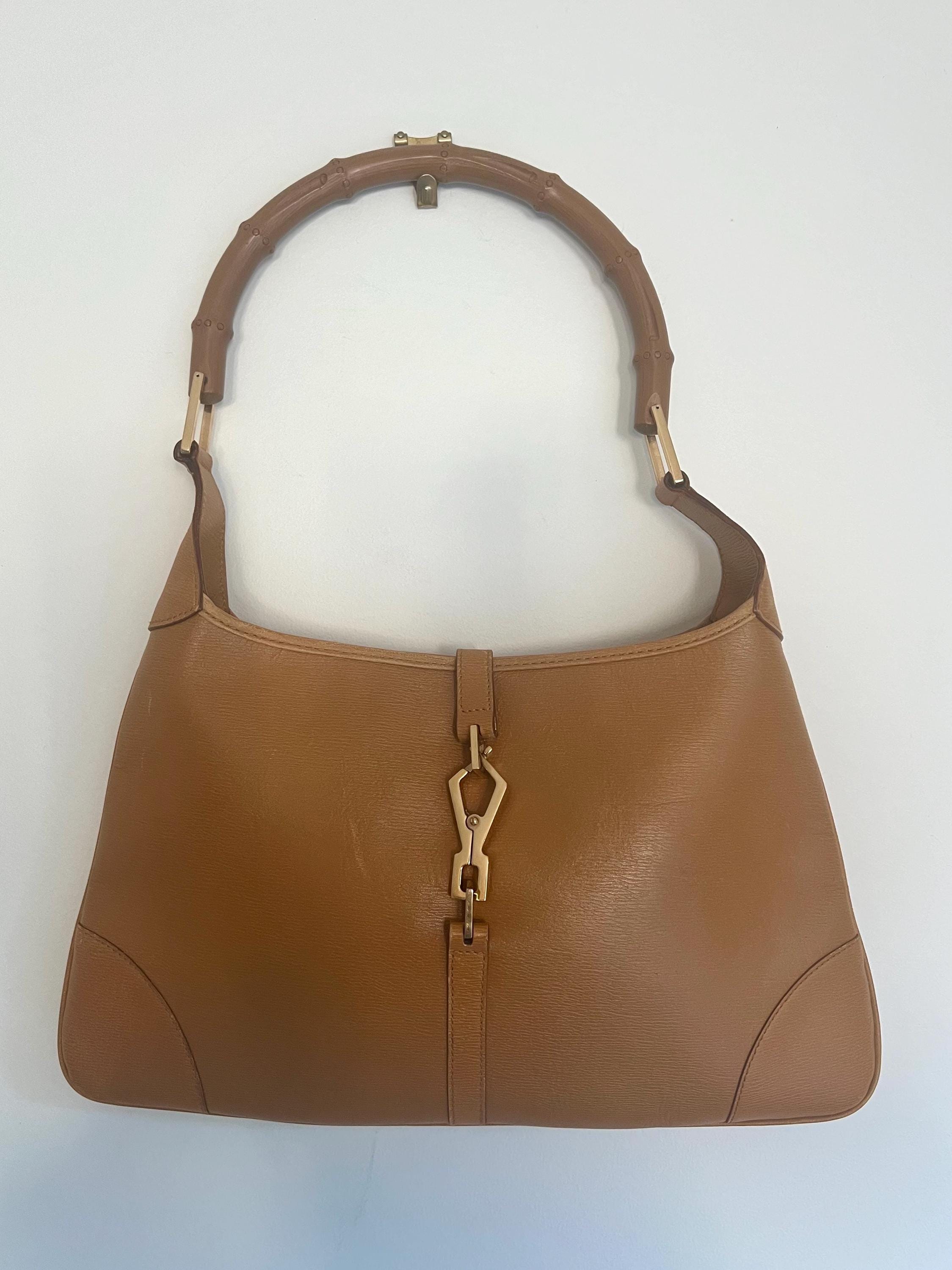 Bolso de hombro GUCCI Jackie con asa de bambú Amarillo Marrón