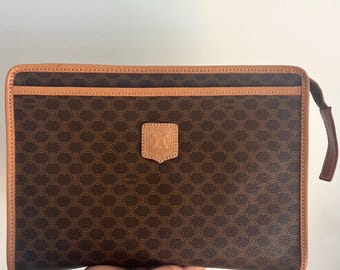CELINE Unisex Macadam Monogram Vintage Clutch