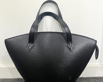 LOUIS VUITTON LV with Entrupy Authentication Saint Jacques Epi Black Tote Leather