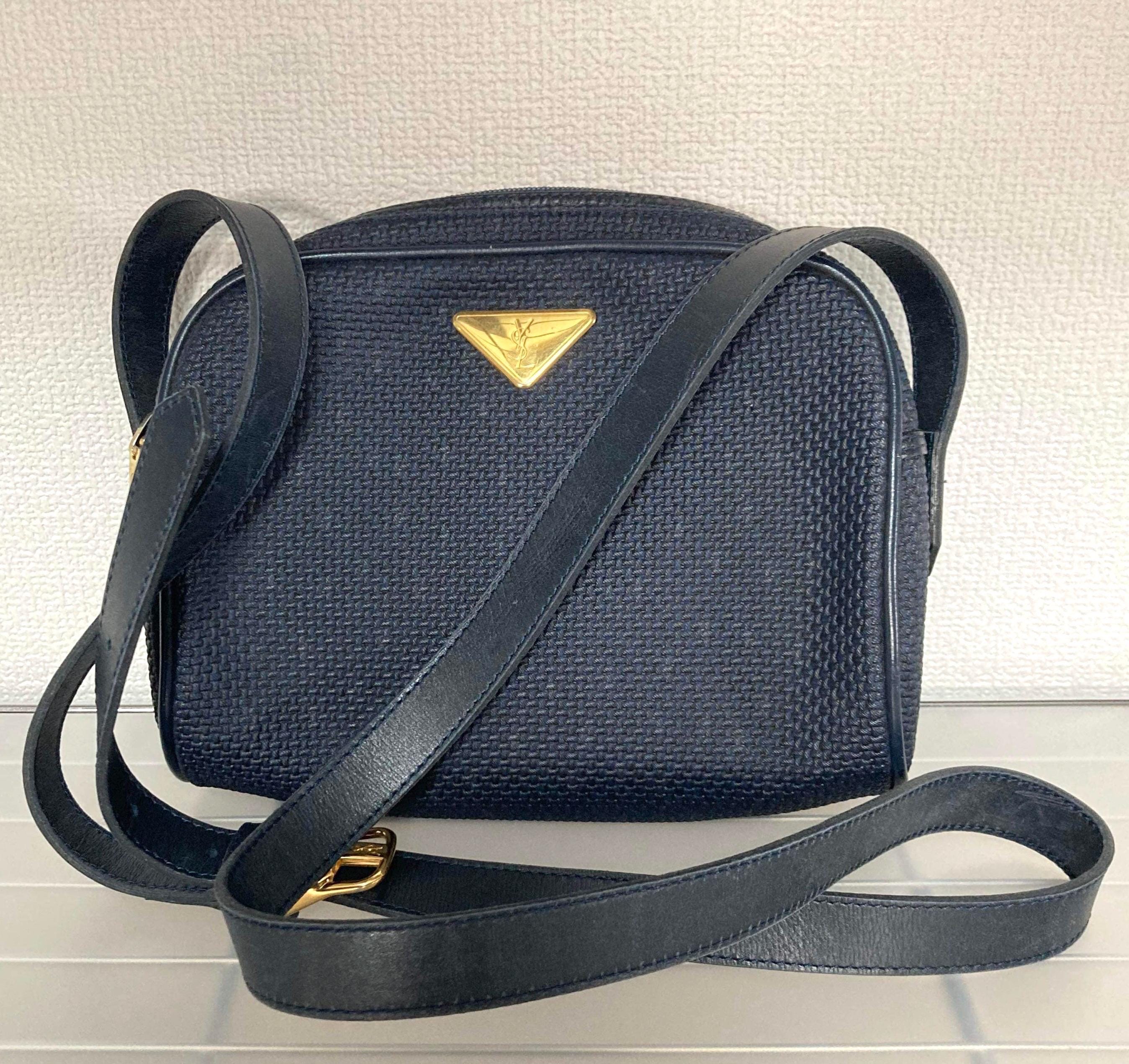 Yves Saint Laurent YSL Crossbody Navy Blue Bag With Pouch Vintage Etsy Canada