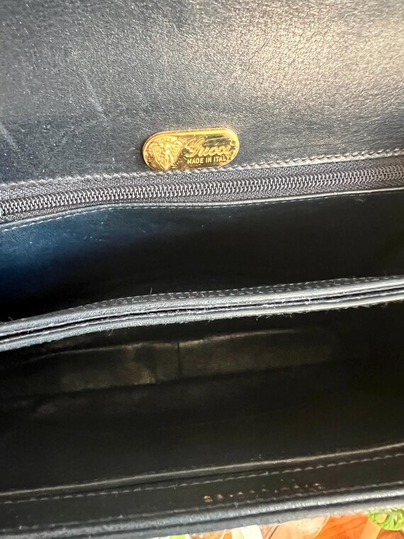 GUCCI Vintage Black Leather Top Handle Bag - Etsy