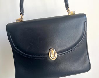 Bolso GUCCI Vintage de piel negra con asa superior