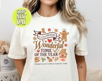 Christmas Gingerbread Dermatology And Mohs Surgery Team Tshirt, Cute Gingerbread T-shirt, Fun Medical Office Gift, Derm Squad   -CC144