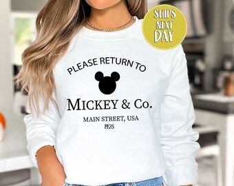 Please Return to Mouse & Co Main Street USA Shirt, Trip Vacation Sweatshirt, Family Trip Sweat And Hoodie, Theme Park Vacation Trip -TC021