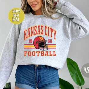 Vintage Style Kansas City Football Sweatshirt and Hoodie, Kansas City Football Sweatshirt, Unisex Womens Mens Kansas City Shirt Gift  SF-04
