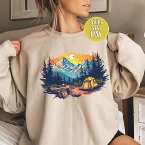 Camping Sweatshirt, Camp Shirt Gifts, Camp Lover Sweat, Camper Shirt, Mountain Shirt, Hiking Hoodie, Nature Campers T-Shirt, Trip Tee -TC034