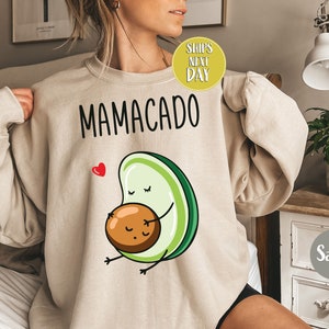 Mamacado Avocado Pregnant Sweatshirt And Hoodie, Pregnancy Announcement Shirt, Pregnancy Sweater, Pregnancy Gift, Mamacado Sweatshirt -FF002