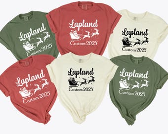 Lapland Family Matching Shirts - Custom 2025 Christmas Trip Tees - Santa Sleigh Holiday Outfit - Matching Vacation T-Shirts -CC196