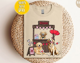 Cute Golden Retriever Valentines day T shirt, Golden Retriever T-shirt, Golden Retriever Valentines, Golden Retriever Gifts, Golden -VD004