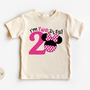 I&#39;m Twodles Mouse Shirt, 2 Years Bİrthday TShirt, Park Tshirt, Toddler T-Shirt, 2nd Birthday Shirt for Boy and Girl, Birthday Princess-BP003