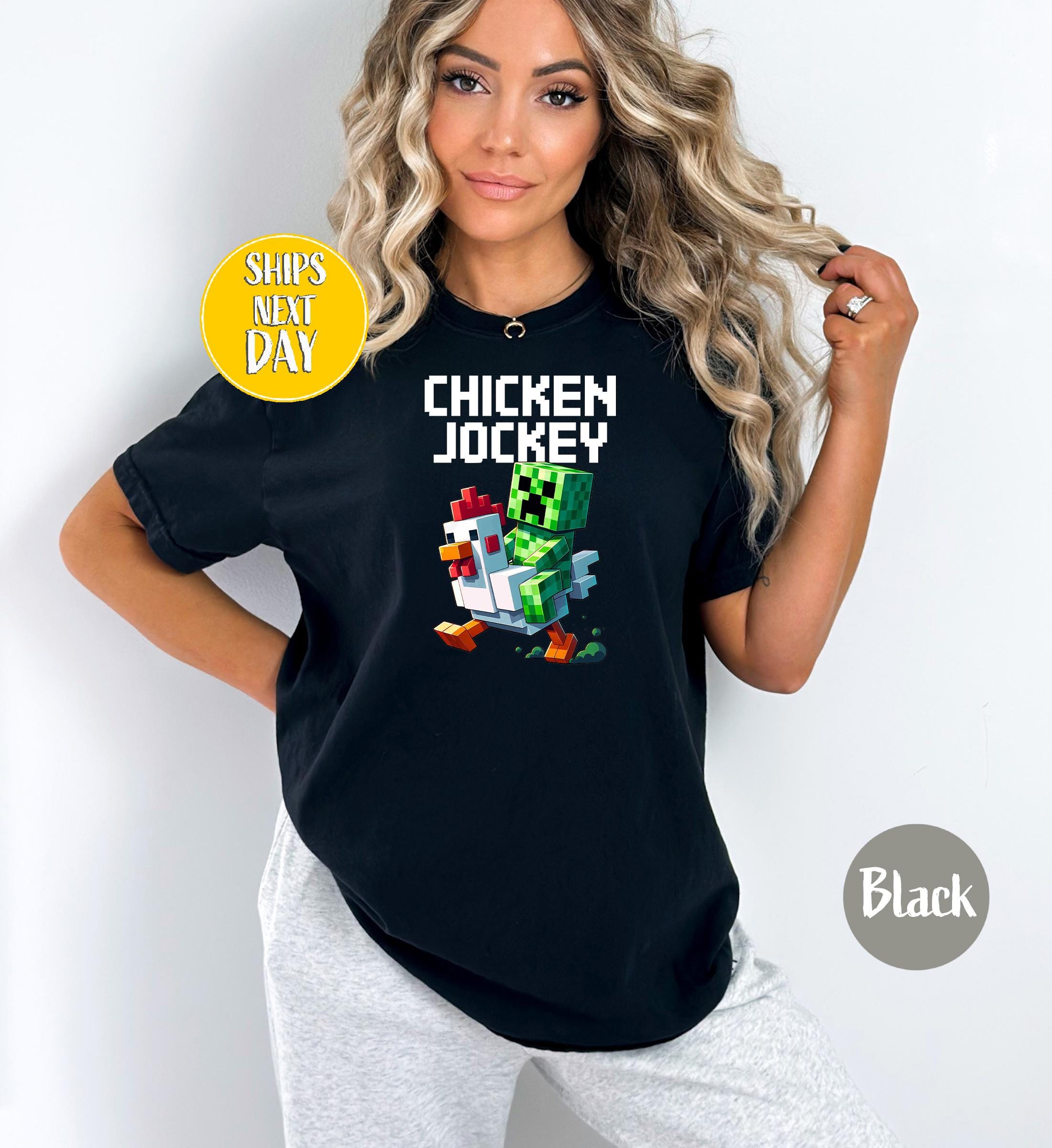T-shirt Humoristique Chicken Jockey - Homme Femme, Neuf Avec étiquettes