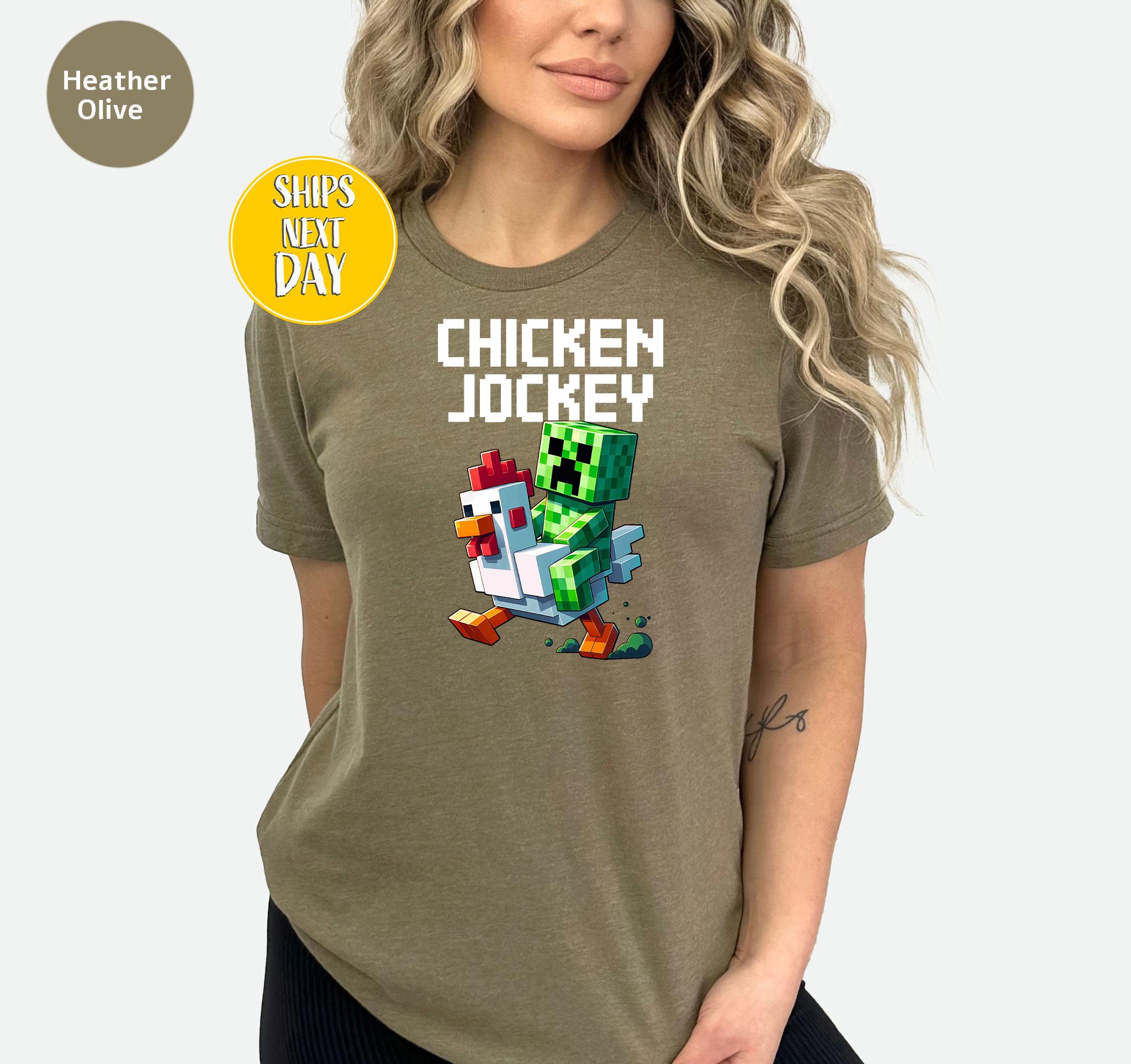 チキンジョッキーTシャツ、面白いゲームキャラクター、面白いゲーマー 