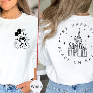 Felpa The Happiest Place One Earth, Maglietta Magical Castle, Maglietta Mouse Vacation, Felpa Magical Kingdom, Abbigliamento Magical Vacation -TC031