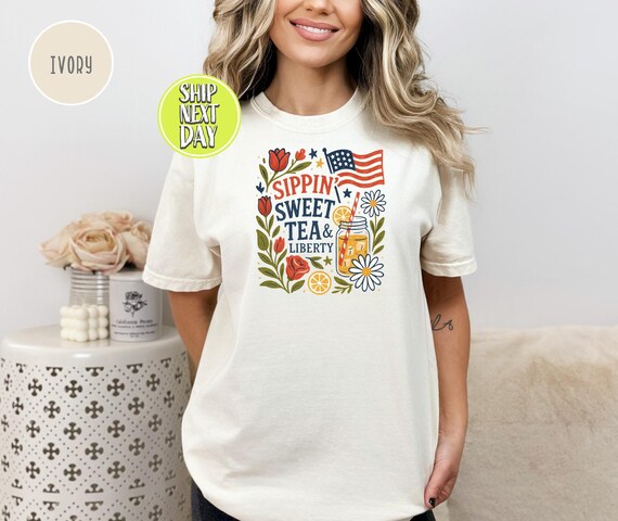 Women's 4th Of July Tops - Patriotic Short Sleeve Round Neck Summer Tshirt 2025