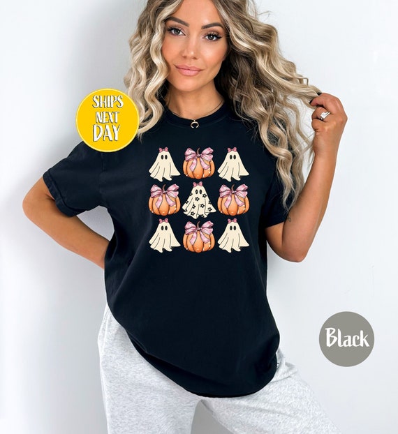 T-Shirt Halloween Fantôme Boo Mignon Avec Citrouille - Design Festif Pour Enfants Et Familles