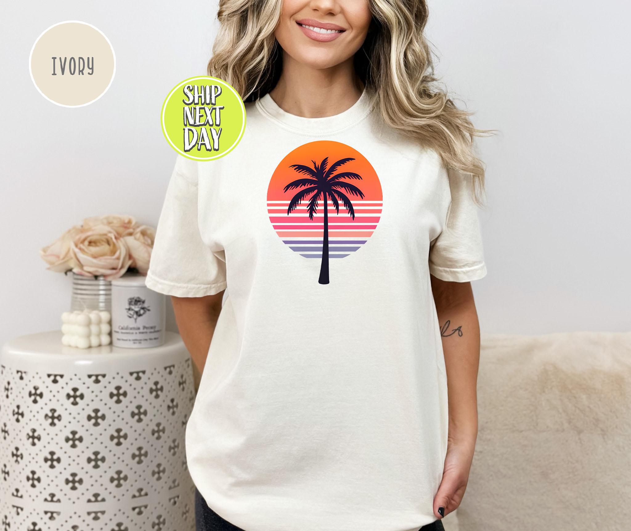 Palm Tree Against Sunset T-shirt, Palm Tree Sunset T-shirt