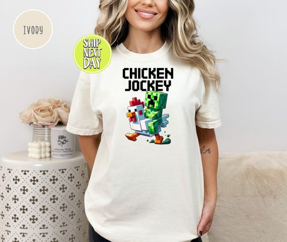 Chicken Jockey T-shirt, Funny Game Character, Funny Gamer, Gaming