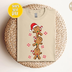 Niedliches Lebkuchen-Weihnachts-T-Shirt, Lebkuchen-Mann-T-Shirt, Weihnachtsplätzchen-Liebhaber-Geschenk, Feiertags-Backen-Shirt, festliches Weihnachts-T-Stück -CC145