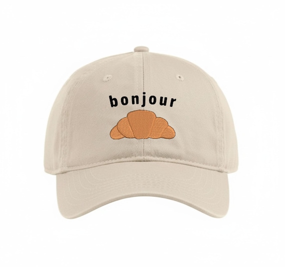Baseball Cap: Bonjour Croissant Embroidery Hat, Croissant  display picture 1