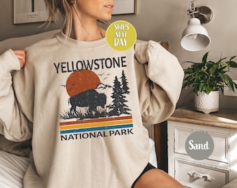 Yellowstone National Park Sweatshirt, Yellowstone Travel Gift, National Parks Sweatshirt, Camp Sweatshirt, Yellowstone Family Vacation-TC068