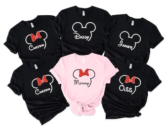 Matching Family Mickey and Minnie  Shirts, Custom Trip T-shirt,  Mouse Ears Family Shirts, Personalized Names Shirts Gifts -TC270
