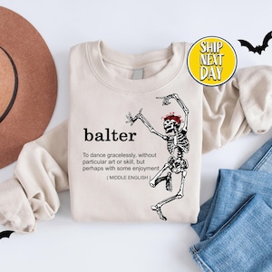 Lustiges Skeleton Balter Sweatshirt, lustiger Skelett-Tanz Hoodie, Balter Halloween-Sweat, gruseliges Skeleton-Sweatshirt, Halloween-Tanz -hf091