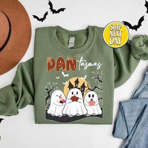 Pantasmas Pan Dulce Halloween Sweatshirt, Spooky Latina Hoodie, Mexican Conchas, Pantasmas Shirt, Halloween Concha, Regalos Es Espanol-HF045