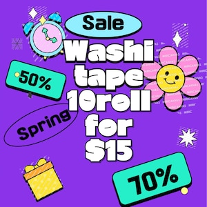 Big sale full Washi tape Rolls, Mixed Lot, Grab Bag, Washi tape Mystery Bag, Random rolls of washi, Journal Accessories, Planner tape