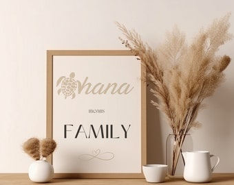 FoDuoDuo Cartello in legno con scritta Ohana Family, regalo per l'inaugurazione della casa, decorazione per la casa, decorazione per soggiorno, regali cristiani, cartello da parete rustico in legno