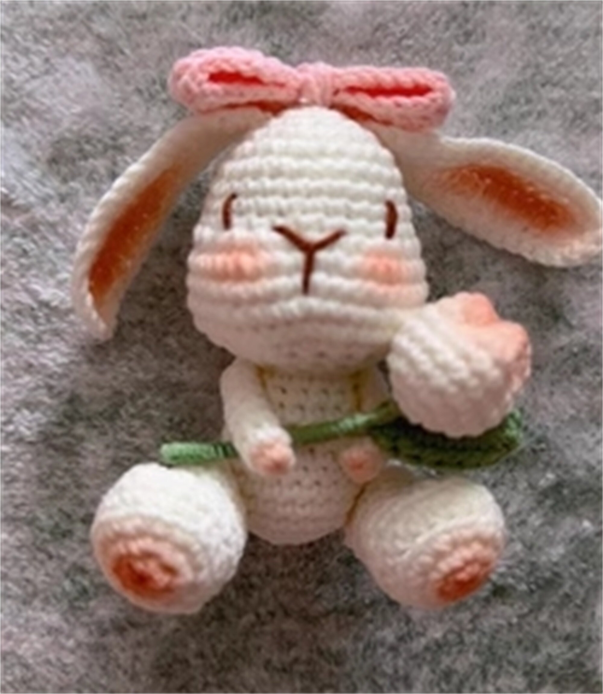 Hand Knit Droopy Eared Rabbit Grandmother Grid Cute Doll Etsy