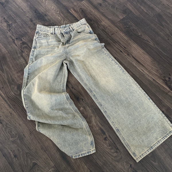 Vintage Washed Baggy Denim,  Amazing Fit Baggy Pants, Wide leg - Fast Shipping