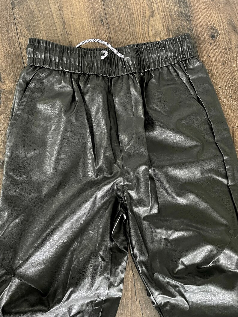 baggy black leather pants