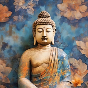 Meditating Buddha fine art print - Buddha statue art print - Zen art