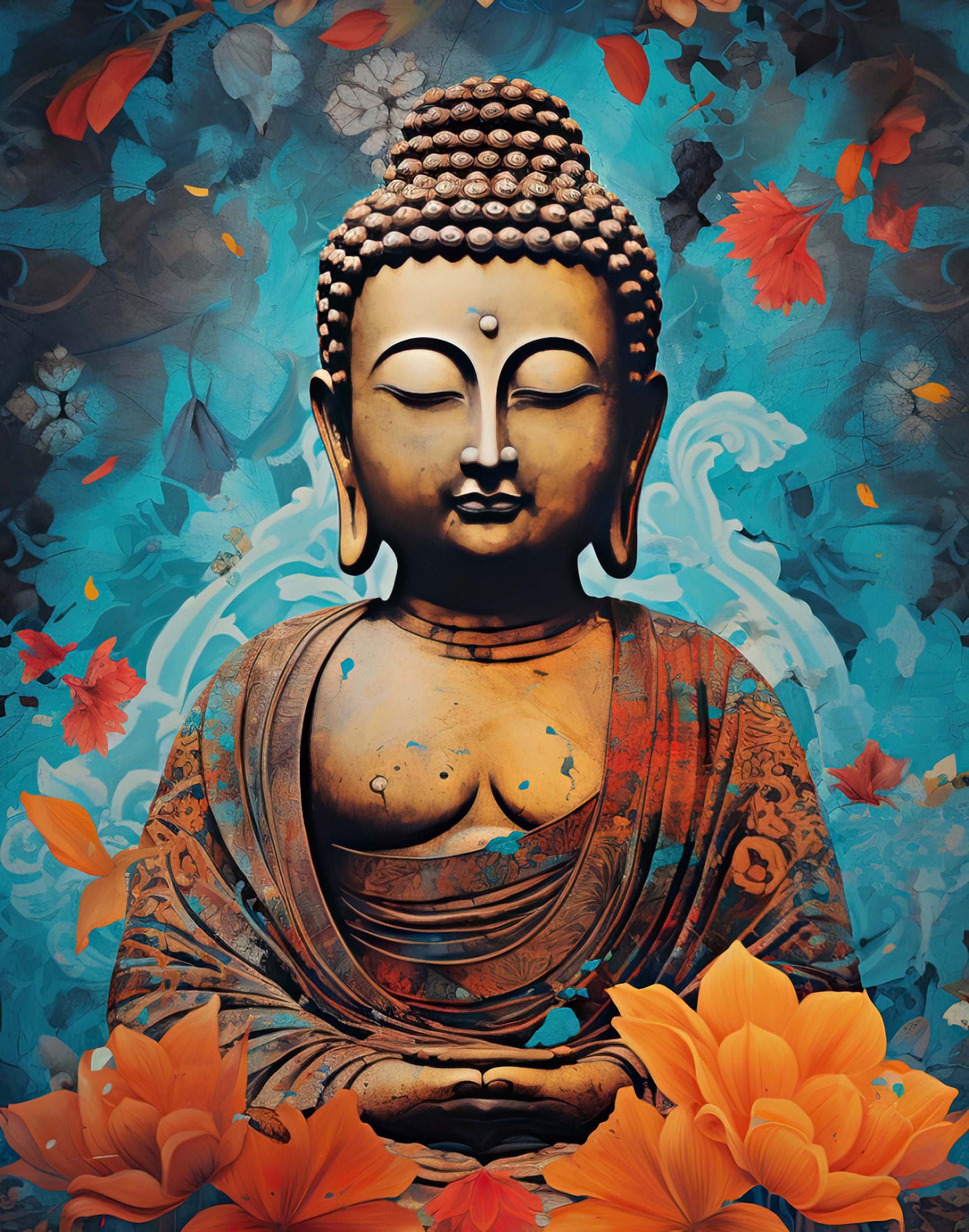 In Gratitude Buddha Art Print – Zen Home Decor - Etsy, image size:2359x3000
