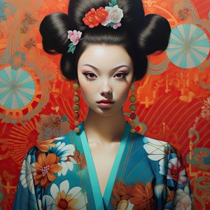 Miss Aya fine art print - Japanese lady art print - Modern geisha fine art - geisha portrait