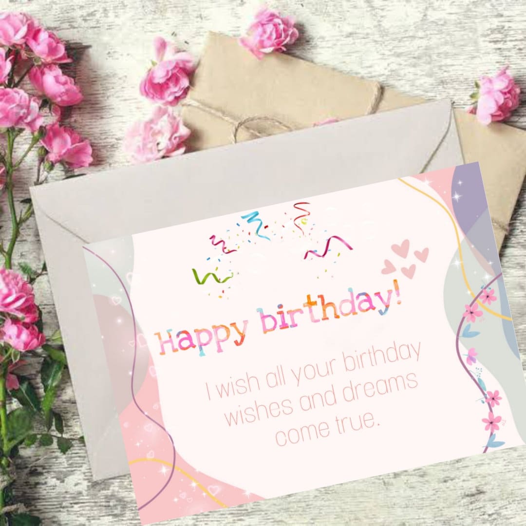 Printable Birthday Wishing Card| Happy Birthday|multicolor| 7x5 Inch Size in Fold| Digital ...