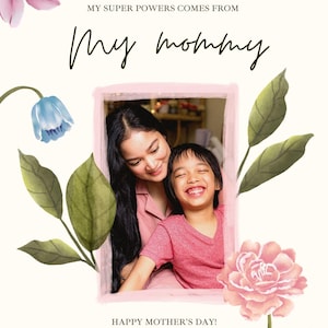 Tarjeta personalizable para el Día de la Madre / Tarjeta de impresión digital / Tarjeta de descarga instantánea