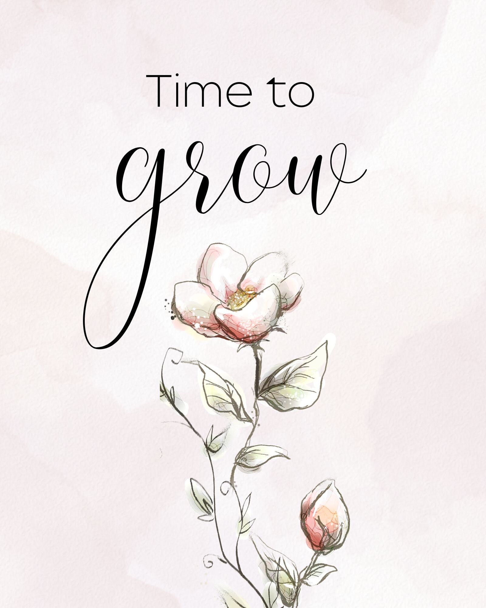 Printable Floral Motivational Quote Wall Art for Wall Decor Etsy