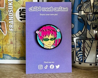 Anime Pin Badge Psychic Character Enamel Pin Badge | Pins for Anime Fans | Anime Enamel Pins | Anime Pins for Bags | Anime Finds Etsy