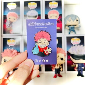 Anime Character Pin Badge 1pc Sorcerer With Pink Hair Kawaii Cute Anime Manga Character Pin | Pins for Anime Fans | Anime Enamel Pins