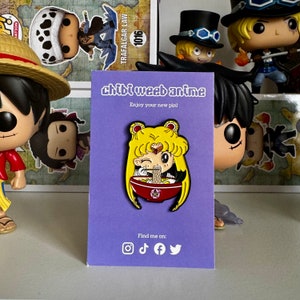 Anime Magisches Mädchen Essen Nudeln Pin Abzeichen Charakter 1 Stück Japanische Charakter Pins | Pins für Anime Fans | Emaille Anime Pins