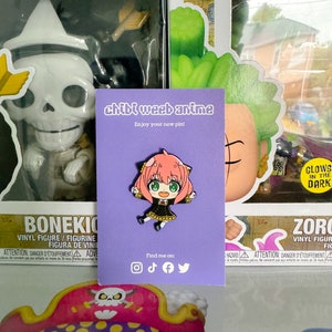 Anime Spy Girl with Pink Hair Pin Badge Character 1pc Character Enamel Pins | Pins for Anime Fans | Anime Pin Badges | Anime Pins for Bags